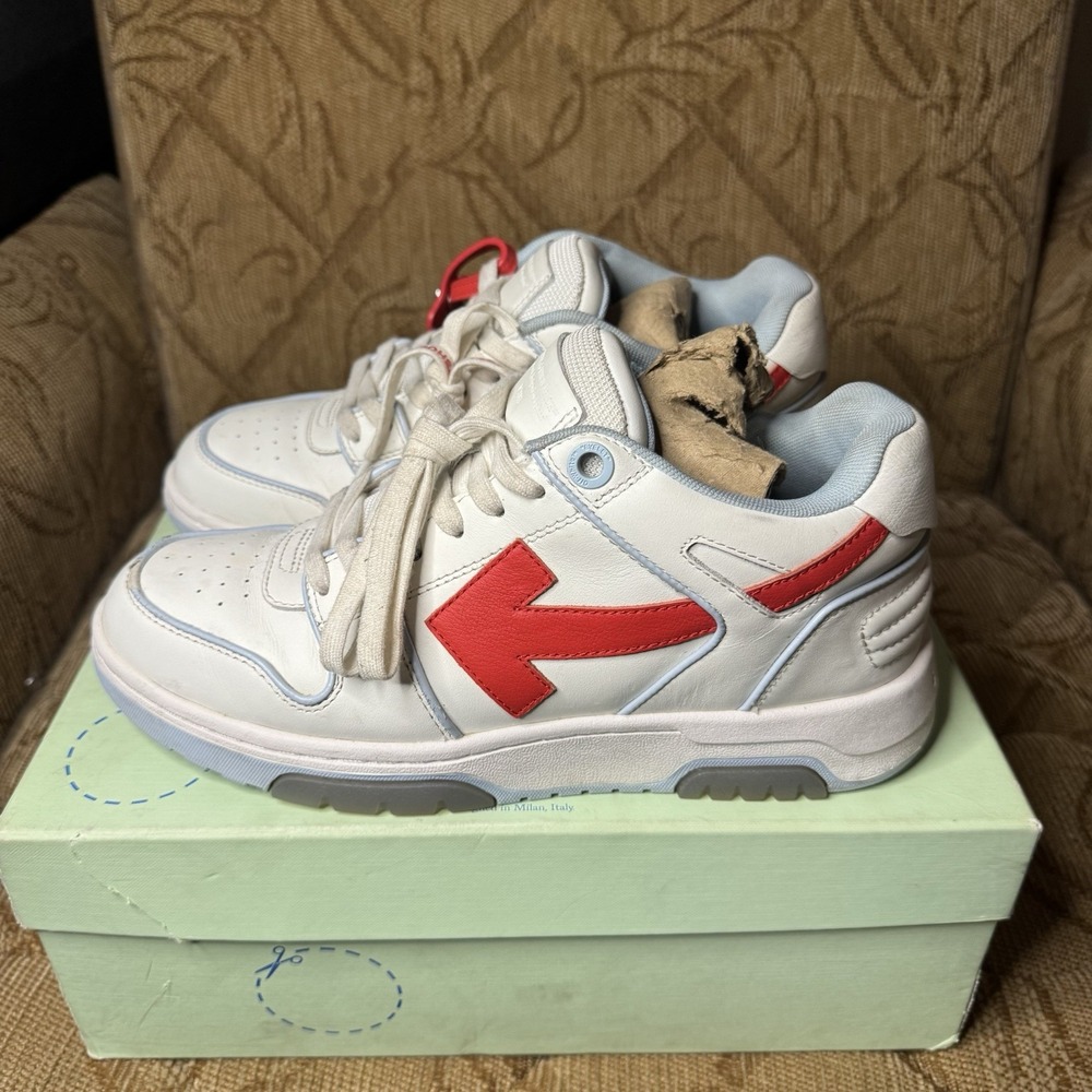 Off White Out of Office - Light Blue Red Sneakers Men's EU 40 Used with box